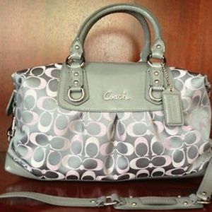 Coach- Large Ashley pink/grey signature bag
